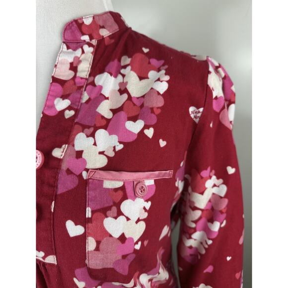 Nick & Nora Hearts Flannel Cotton Nightgown Love Valentine Red Pink XXL *Flawed - Picture 12 of 16